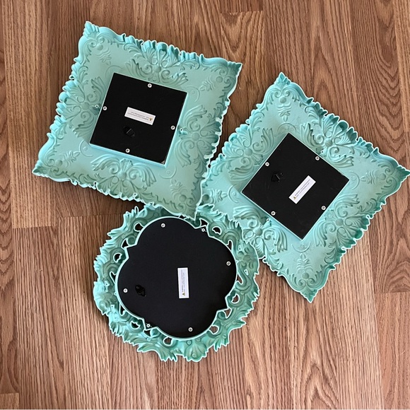 Set Of 3 Tiffany Blue And Gold Hanging Mirrors - Picture 3 of 5